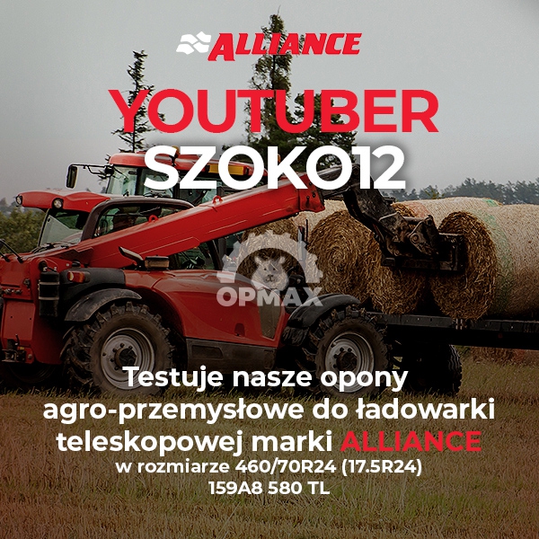 Youtuber Szoko12 kupił opony 460/70R24 (17.5R24) 580 TL ALLIANCE